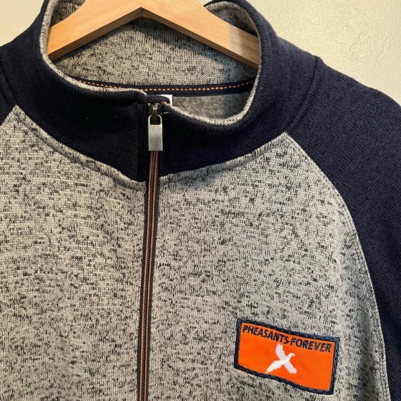 Pheasants Forever Gray and Navy Full-Zip Jacket - Picture 5 of 12